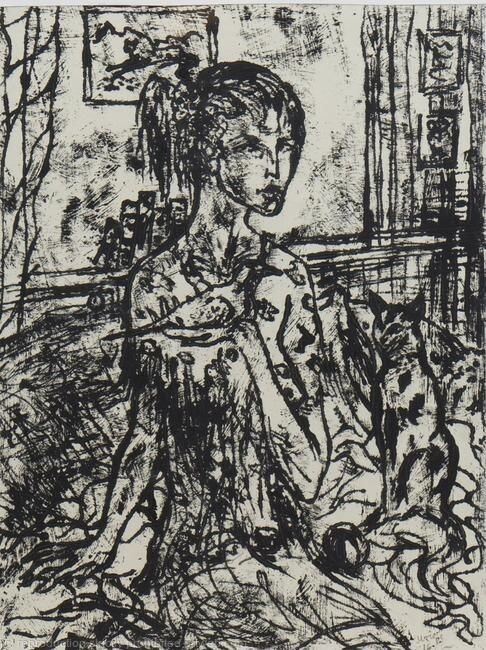 Printmaking titled "WOMAN with YOUNG BI…" by Joseph Urie, Original Artwork, Monotype