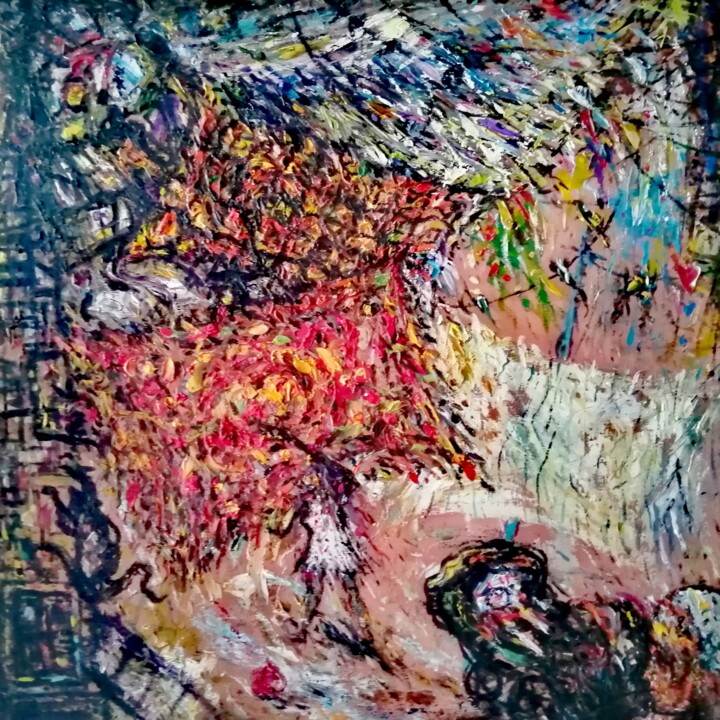 Картина под названием "THE CARPET BEATERS" - Joseph Urie, Подлинное произведение искусства, Масло