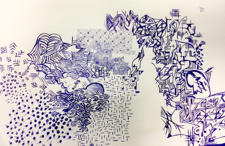 Painting titled "Notepad" by Josephin Sabo, Original Artwork, Ballpoint pen