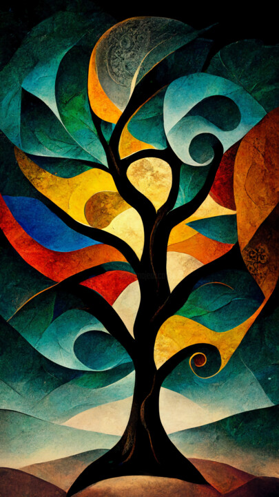「Tree of Life」というタイトルのデジタルアーツ Josephine Estelleによって, オリジナルのアートワーク, デジタル絵画