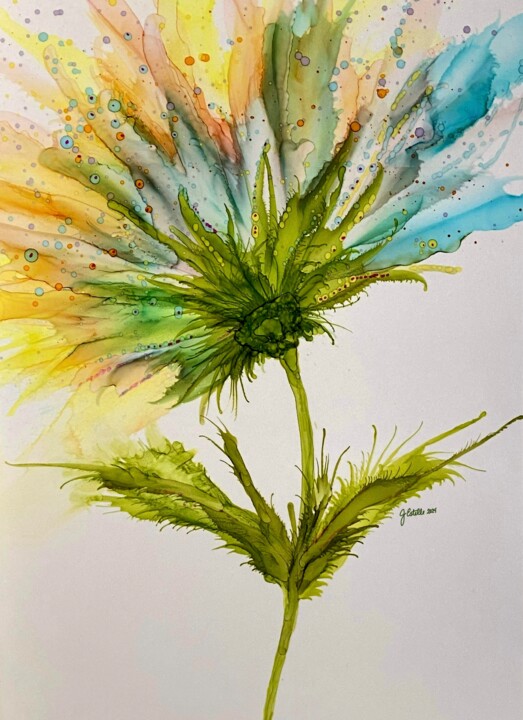 "Blooming Flower 1" başlıklı Dijital Sanat Josephine Estelle tarafından, Orijinal sanat, Mürekkep