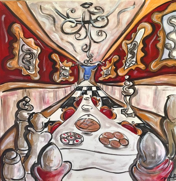 Painting titled "Vernissage au Palais" by Josephine Bonì, Original Artwork