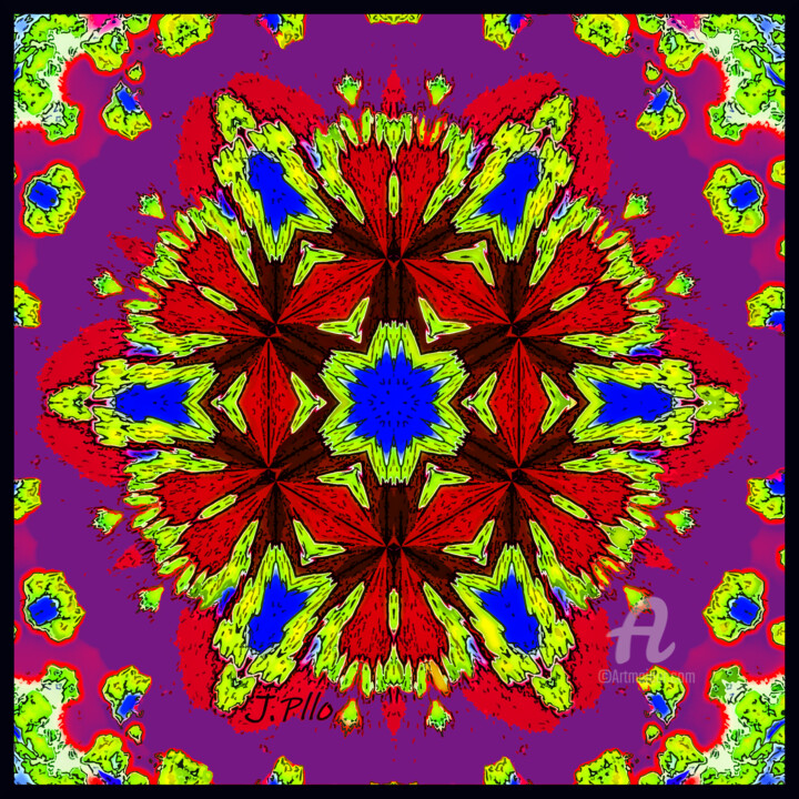 Arte digital titulada "mandala17" por Joseph Pllo, Obra de arte original, Pintura Digital