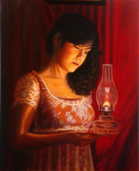 Peinture intitulée "La luz de Maricela" par Joseph Rivera, Œuvre d'art originale