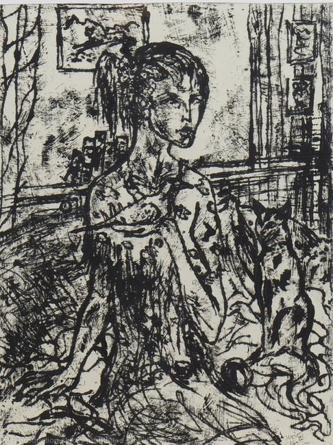 Printmaking titled "WOMAN with YOUNG BI…" by Joseph Urie, Original Art, Monotype