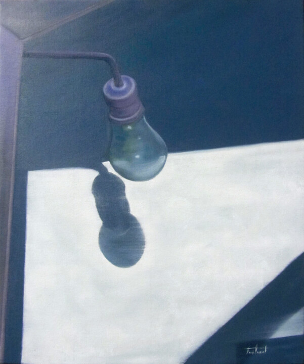 Malerei mit dem Titel "L'ombra de la bombe…" von Josep Maria Fontanet Sureda, Original-Kunstwerk, Öl Auf Keilrahmen aus Holz…