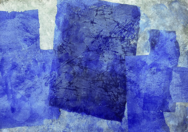 Pintura titulada "Three blue shapes" por Josep Obradors, Obra de arte original, Acrílico