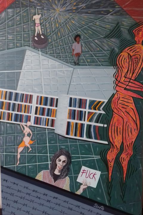 Peinture intitulée "Champs Libres" par Josett, Œuvre d'art originale, Huile