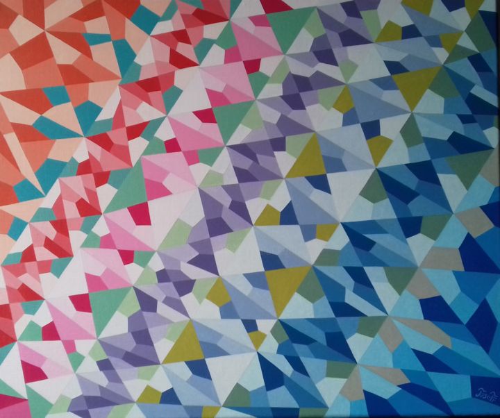 Peinture intitulée "Entrée de gamme" par Josett, Œuvre d'art originale, Huile Monté sur Châssis