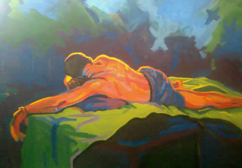 Painting titled "sleeping gaint" by Joshever'S Art, Original Artwork