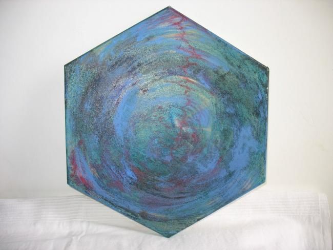 Peinture intitulée "Hexagone 2" par Joshima, Œuvre d'art originale, Huile