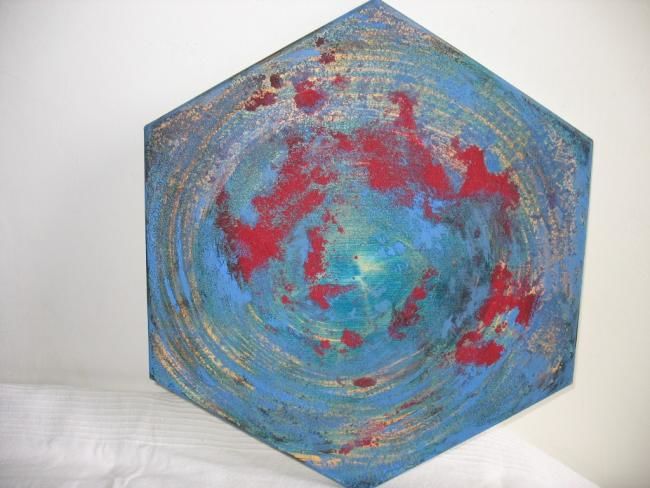 Malarstwo zatytułowany „Hexagone 3” autorstwa Joshima, Oryginalna praca, Olej
