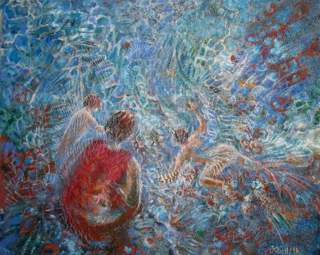 Peinture intitulée "En pleine eau" par Joshima, Œuvre d'art originale, Autre