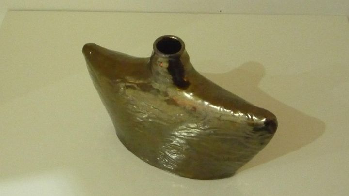 Sculpture titled "vase émaillé couleu…" by Josi Rica, Original Artwork, Ceramics