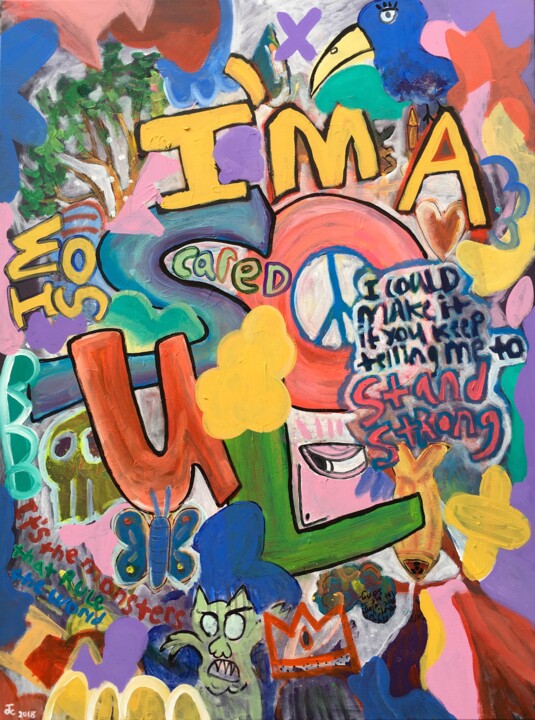 Peinture intitulée "I'M A SOUL" par Josiah Stam, Œuvre d'art originale, Acrylique