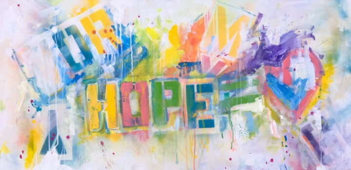 Peinture intitulée "OR HOPE" par Josiah Stam, Œuvre d'art originale, Acrylique