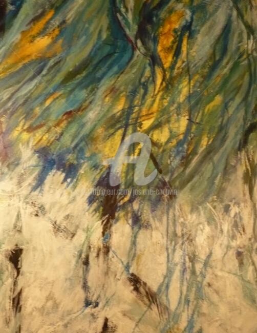 Painting titled "le feu" by Josiane Chauvin, Original Artwork, Oil