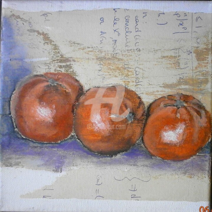 Malarstwo zatytułowany „Mandarines 1” autorstwa Jo Croiset, Oryginalna praca, Akryl