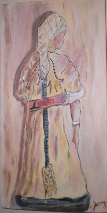 Peinture intitulée "jeune femme 3 d'apr…" par Josiane Leroy, Œuvre d'art originale, Autre