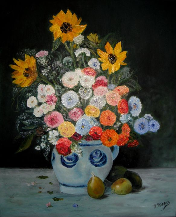 Peinture intitulée "bouquet-champetre." par Josiane Torres, Œuvre d'art originale