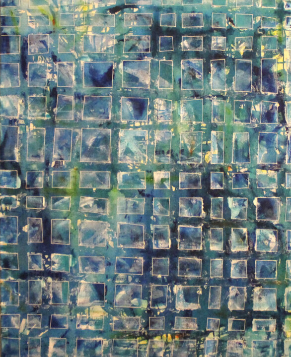 "Série carrés 2" başlıklı Tablo Josiane Ulrich tarafından, Orijinal sanat, Akrilik Ahşap Sedye çerçevesi üzerine monte edilm…