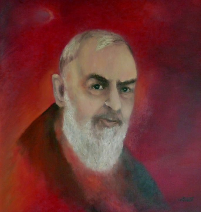 Peinture intitulée "padre-pio-4.jpg" par Josiane Moïmont, Œuvre d'art originale