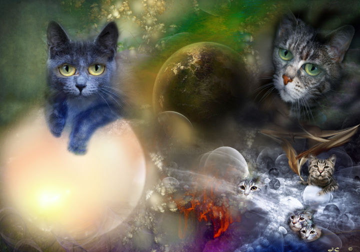 Digital Arts titled "A chacun son univers" by Josiane Chevalier, Original Art,