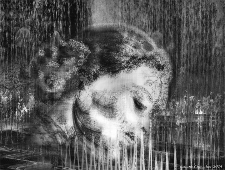 Dessin intitulée "Femme au chignon" par Josiane Chevalier, Œuvre d'art originale, Graphite