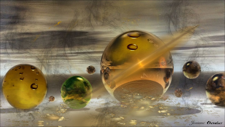 Arts numériques intitulée "Sphères" par Josiane Chevalier, Œuvre d'art originale, Peinture numérique