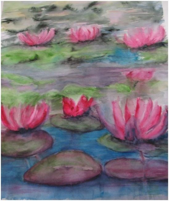 Peinture intitulée "Nénuphars" par Josiane Flotte, Œuvre d'art originale,