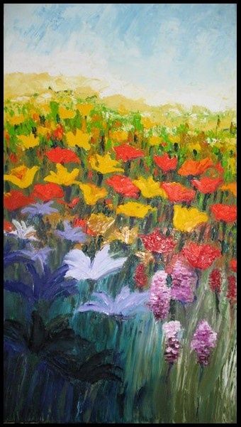 Peinture intitulée "Fleurs sauvages" par Josiane Flotte, Œuvre d'art originale
