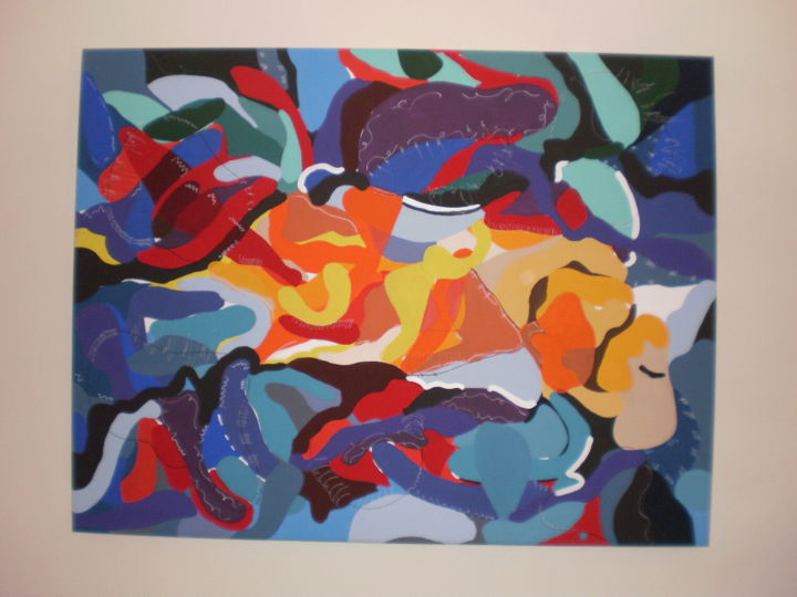Peinture intitulée "o-anjo-acrilico-sob…" par Josiane Moura, Œuvre d'art originale