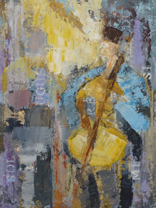 Painting titled "Le musicien" by Josie Albertus, Original Artwork, Other