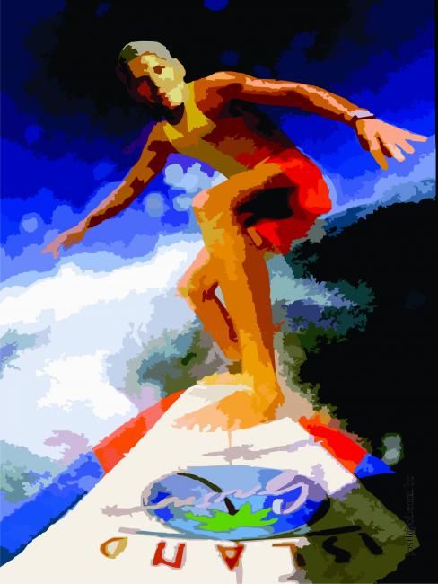 Digital Arts titled "Surfista" by Josil, Original Artwork