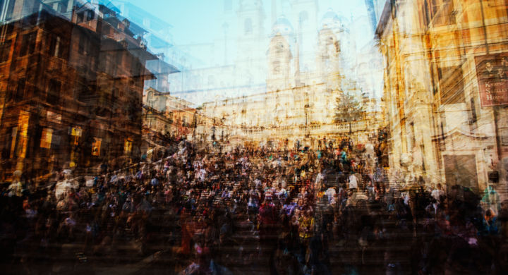 Фотография под названием "Spanish Steps, Rome" - Josip Biondić, Подлинное произведение искусства, Цифровая фотография