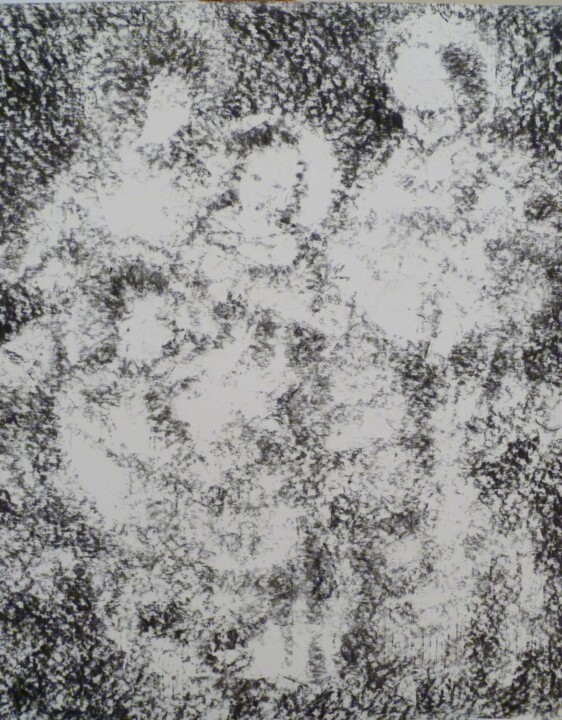 Рисунок под названием "La grande famille" - Patrick Jossier, Подлинное произведение искусства, Древесный уголь