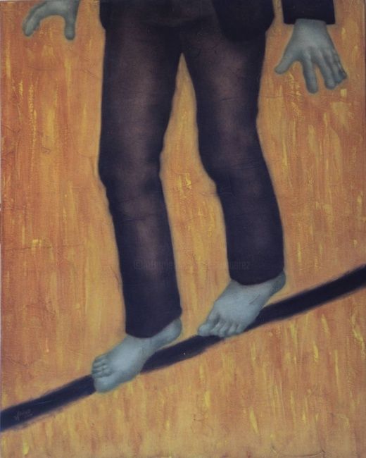 Painting titled "L'équilibre" by Joshua, Original Artwork