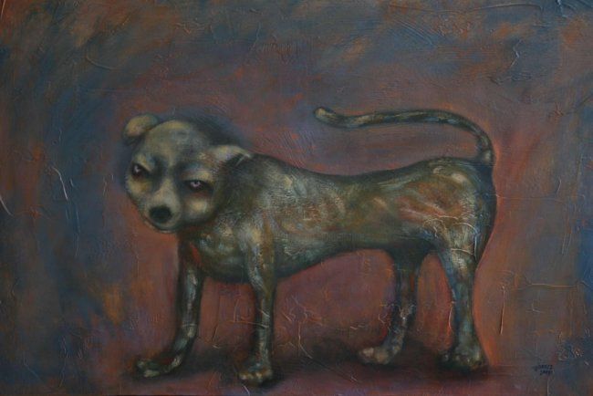 Peinture intitulée "El perro" par Joshua, Œuvre d'art originale