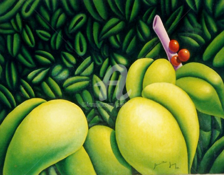 Pintura intitulada "Cerejas do Éden - 1…" por Joswilton Lima, Obras de arte originais, Óleo