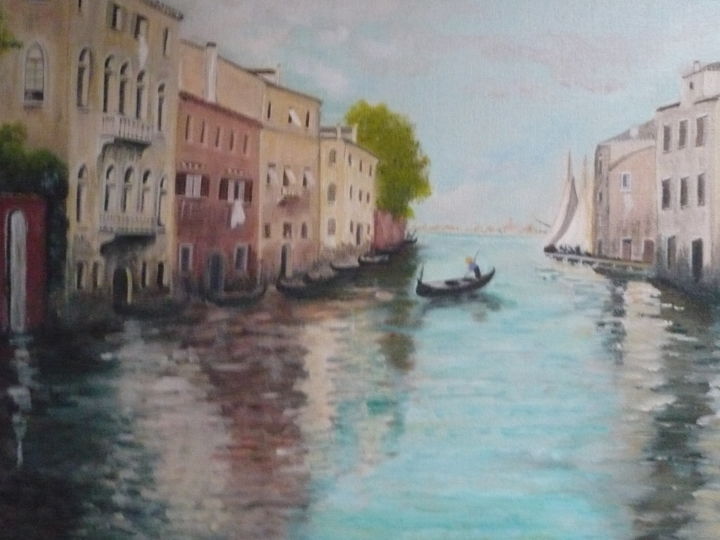 Peinture intitulée "Venise (A. Bouvard)" par Josy Chatain, Œuvre d'art originale