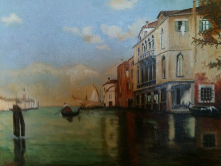 Painting titled "Venise (Antoine Bou…" by Josy Chatain, Original Artwork