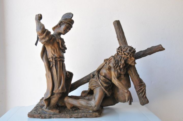 「Crucificação de Cri…」というタイトルの彫刻 Jota Vieiraによって, オリジナルのアートワーク
