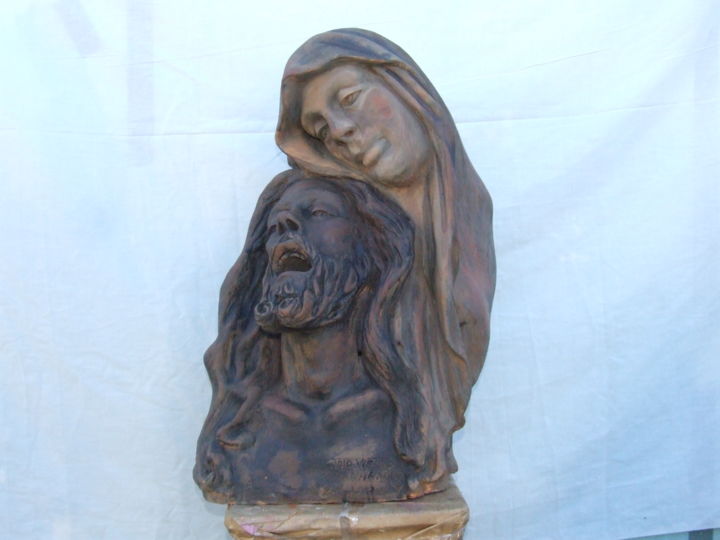 Scultura intitolato "Amor de mãe" da Jota Vieira, Opera d'arte originale, Altro