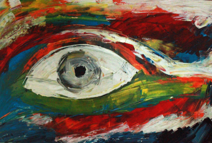 Peinture intitulée "Fear of love" par Pi, Œuvre d'art originale, Acrylique