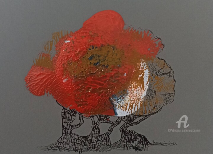 "Rêve de poisson" başlıklı Resim Jourcarmin tarafından, Orijinal sanat, Mürekkep