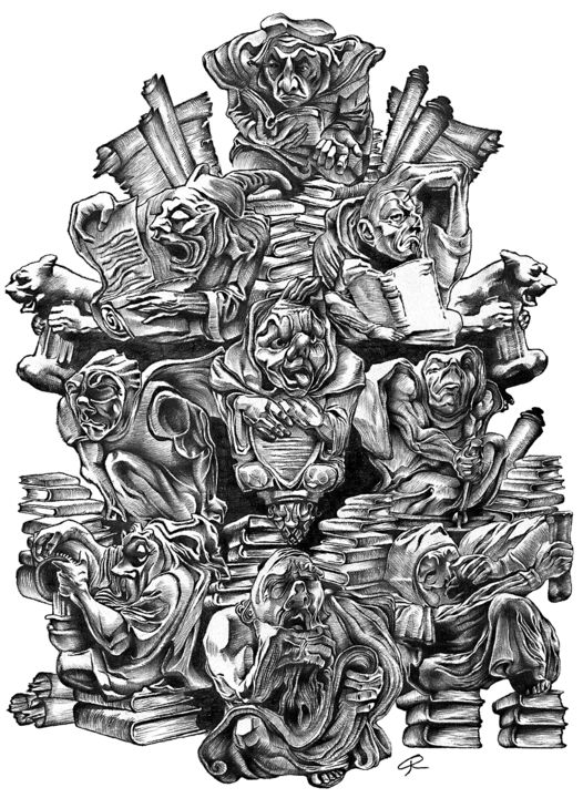 Drawing titled "Knowledge is a Dang…" by Journeymandesigns, Original Art, Pencil