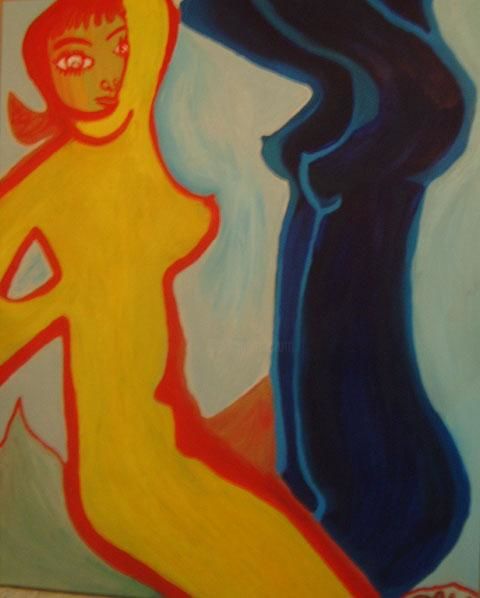 绘画 标题为“femmes soleil sur f…” 由Raphael Journo, 原创艺术品