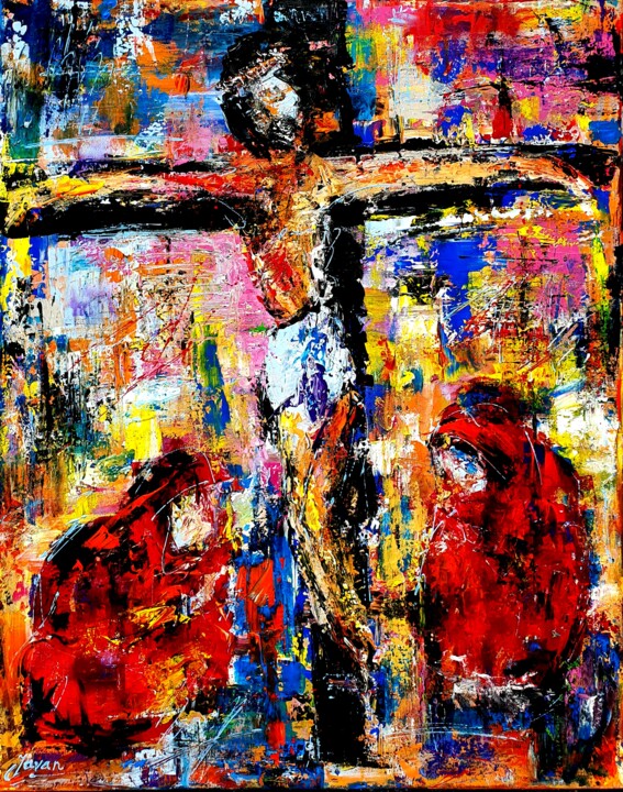 Painting titled "Golgotha, The day o…" by Jovanart, Original Artwork, Acrylic