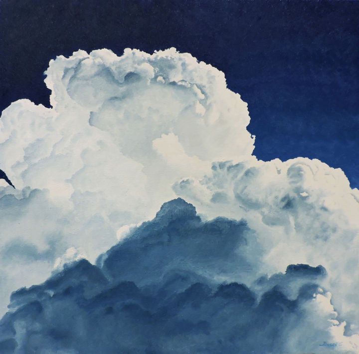 Pintura intitulada "Nuvens" por Jovani Silveira, Obras de arte originais, Óleo
