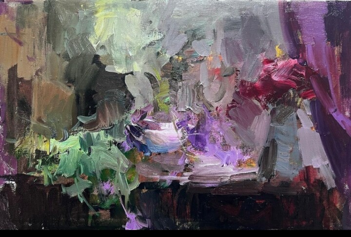 Painting titled "Subjects" by Jove Wang, Original Artwork, Oil